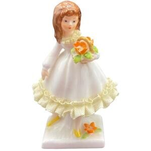 Vintage Maruri masterpiece bone china girl figurine Multicolor